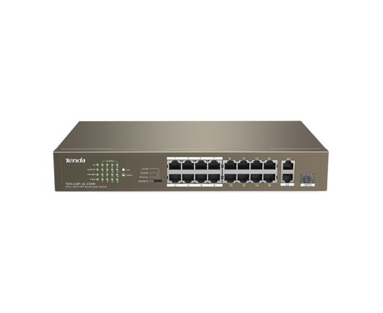 Tenda TEF1118P-16-150W network switch Unmanaged L2 Fast Ethernet (10/100) Power over Ethernet (PoE) 1U Black