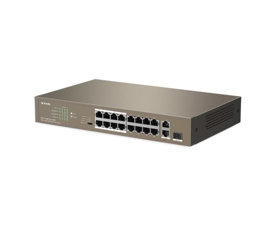 Tenda TEF1118P-16-150W network switch Unmanaged L2 Fast Ethernet (10/100) Power over Ethernet (PoE) 1U Black