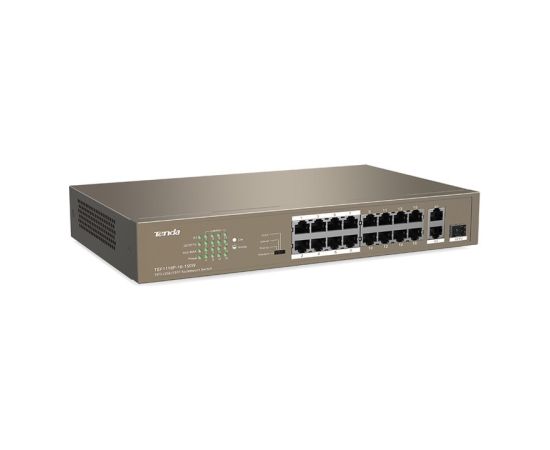 Tenda TEF1118P-16-150W network switch Unmanaged L2 Fast Ethernet (10/100) Power over Ethernet (PoE) 1U Black