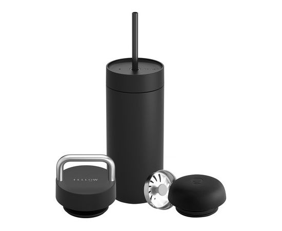 Fellow Carter thermal mug set + 3 caps matte black 473 ml