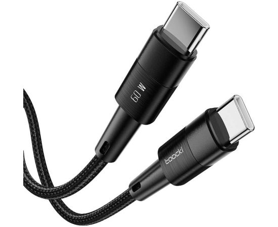 Cable USB-C to USB-C Toocki TXCTT2-YS03, 1m, FC 60W (black)