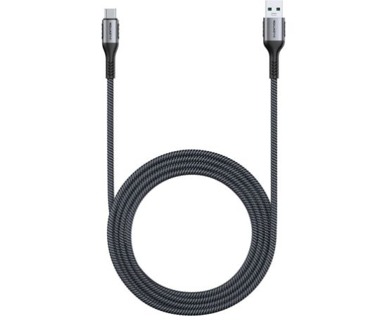 USB-A 3.1 to USB-C Fast charging cable Lention CB-ACE-6A1M, 6A, 10Gbps, 1m (black)