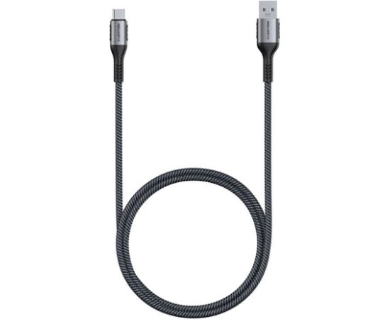 USB-A 3.1 to USB-C Fast charging cable Lention CB-ACE-6A1M, 6A, 10Gbps, 0,5m (black)