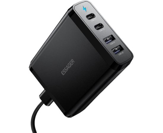 Desktop Charger 2xUSB-C 2xUSB-A 100W Essager GaN (black)