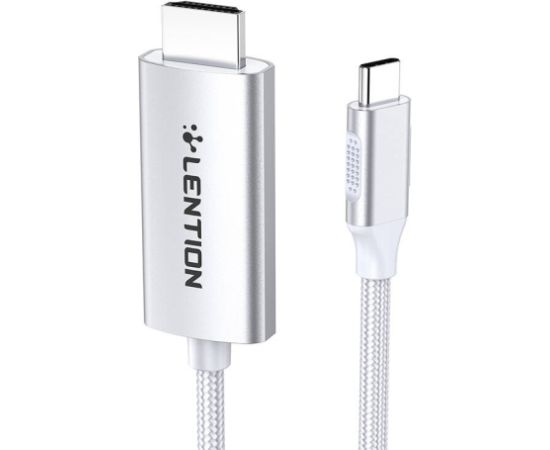 Lention CU707 USB-C to HDMI 2.0 cable,  4K60Hz, 1Gbps, 3m (silver)