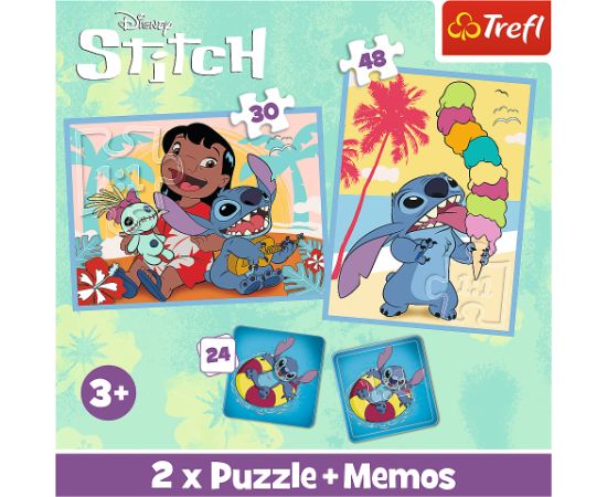 TREFL STITCH Комплект пазлов 30 шт. + 48 шт. + 24 мемо