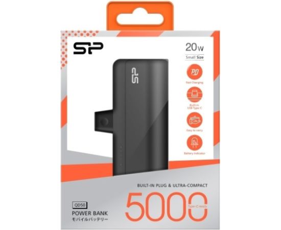 Silicon Power power bank QD50 5000mAh, black