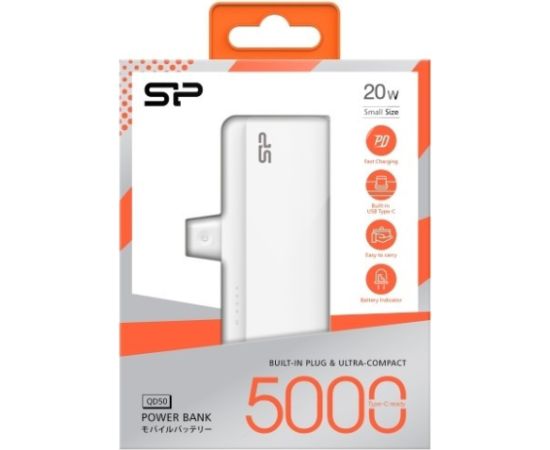 Silicon Power power bank QD50 5000mAh, white