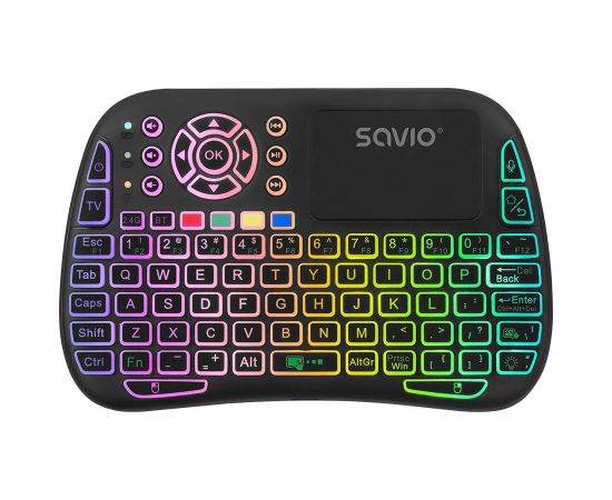 SAVIO KW-04 Backlit wireless keyboard RGB BT + 2.4 GHz, TV Box, Smart TV, Consoles, PC