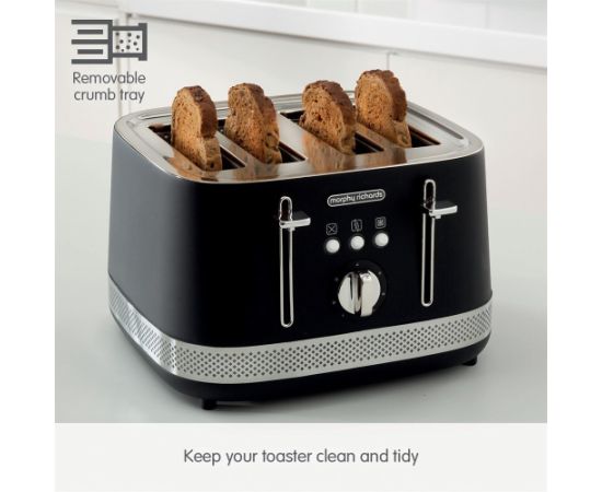 Morphy Richards Illumination black 4 slice toaster