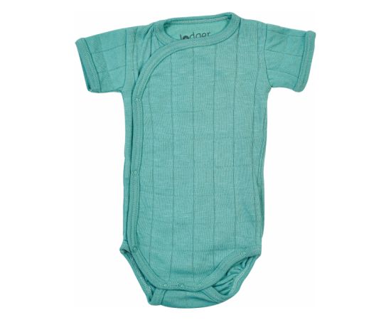 Lodger Romper Solid kokvilnas bodijs ar īsām piedurknēm, Duty turquoise, 68cm - RFS 081_68