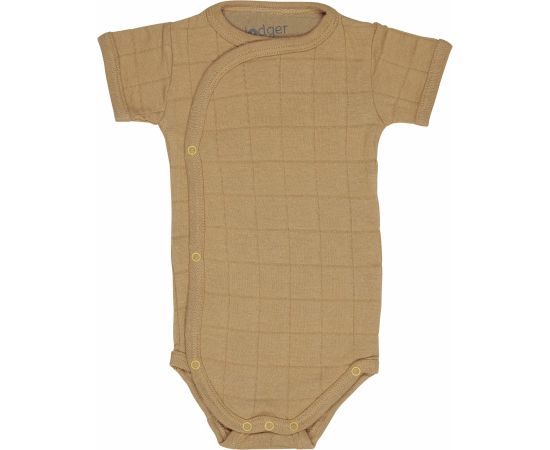 Lodger Romper Solid kokvilnas bodijs ar īsām piedurknēm, Honey, 74 cm - RFS 076_74