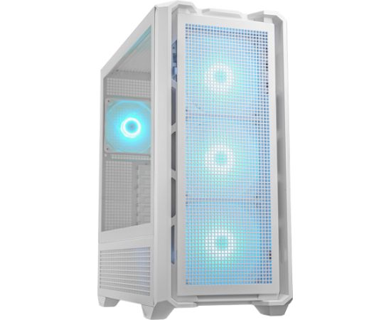 COUGAR | MX600 White | PC Case | Mid Tower / Mesh Front Panel / 3 x 140mm + 1 x 120mm Fans / Transparent Left Panel