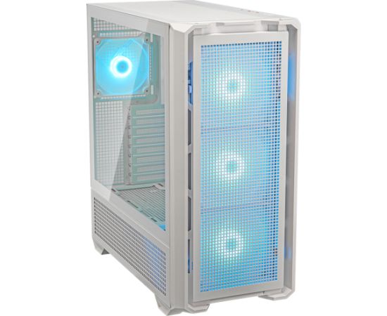 COUGAR | MX600 White | PC Case | Mid Tower / Mesh Front Panel / 3 x 140mm + 1 x 120mm Fans / Transparent Left Panel