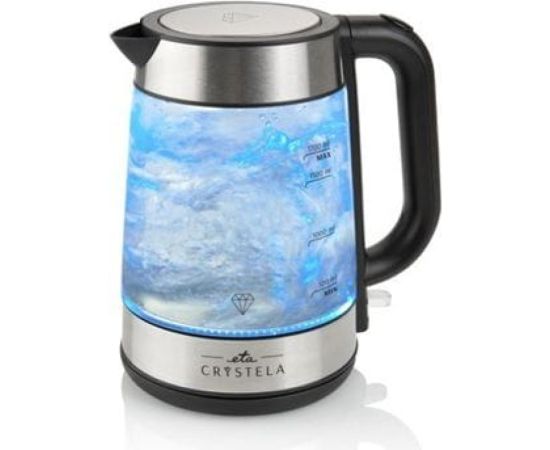 ETA ETA615390000 Standard kettle, Glass, Stainless steel/Black, 2200 W, 360° rotational base, 1.7 L