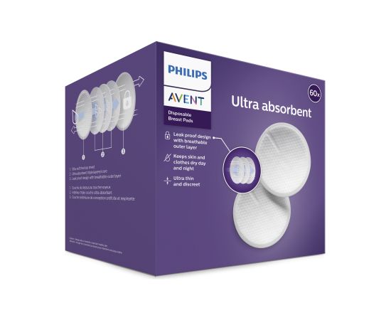 Philips Avent Vienreizējas lietošanas krūšturu ieliktnīši (60 gab.) - SCF254/61