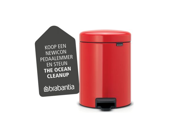 BRABANTIA atkritumu tvertne ar pedāli NewIcon, 5 l, Passion Red - 112089