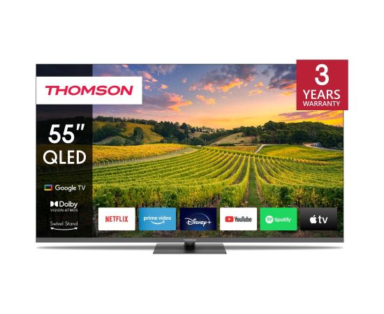 TV Set THOMSON 55" 4K Smart QLED 3840x2160 Bluetooth Google TV 55QG5C14