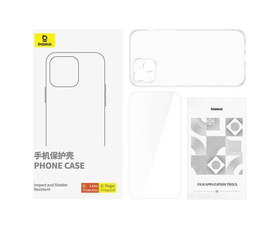 Clear Case Baseus iPhone 15 + tempered glass