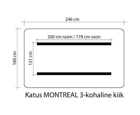 Jumta segums nojumēm MONTREAL 3, 160x244cm, 100% poliesters, bēšs