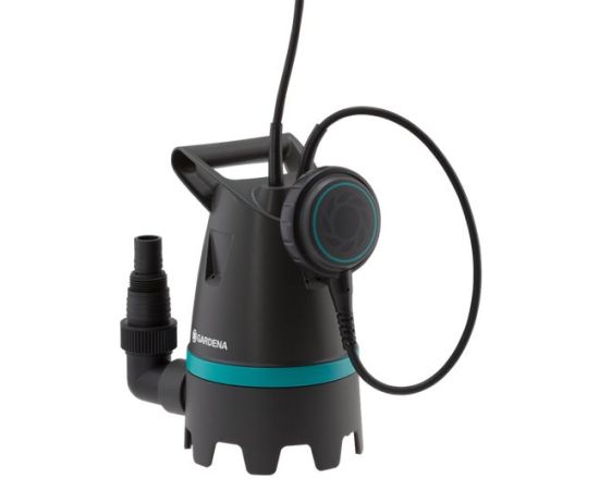 GARDENA dirty water submersible pump 10500 BASIC, flood set, submersible/pressure pump (black/turquoise, 400 watts, including hose connection, storage box)