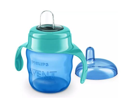 Philips Avent Easy Sip mācību krūzīte ar rokturiem,  6M+, 200ml, silikona snīpis, zaļa - SCF551/05