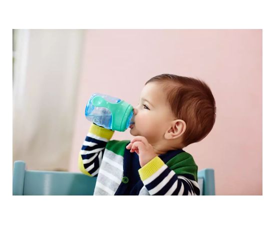 Philips Avent Easy Sip mācību krūzīte ar rokturiem,  6M+, 200ml, silikona snīpis, zaļa - SCF551/05