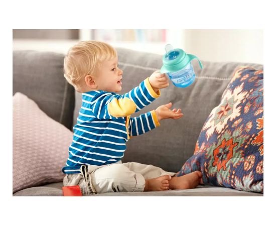 Philips Avent Easy Sip mācību krūzīte ar rokturiem,  6M+, 200ml, silikona snīpis, zaļa - SCF551/05