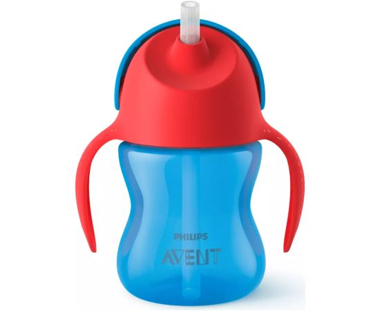 Philips Avent Krūzīte ar elastīgu salmiņu, 200 ml, 9M+, zila - SCF796/01