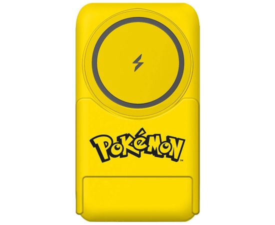 Magnetic powerbank OTL 5000 mAh, USB-C 15W, Pokemon Pikatchu with stand (yellow)