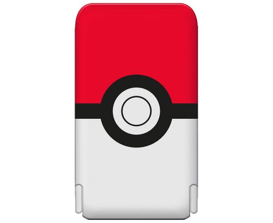 Magnetic powerbank OTL 5000 mAh, USB-C 15W, Pokemon Pokeball with stand (red-white)