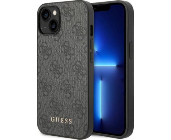 Guess GUHCP14SG4GFGR iPhone 14 6,1" szary|grey hard case 4G Metal Gold Logo