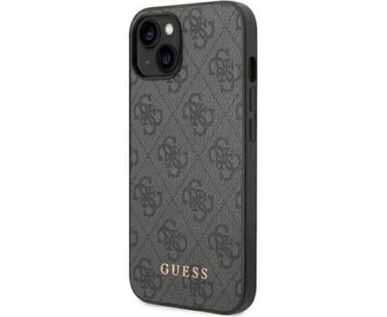 Guess GUHCP14SG4GFGR iPhone 14 6,1" szary|grey hard case 4G Metal Gold Logo