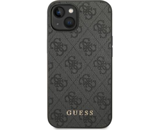 Guess GUHCP14SG4GFGR iPhone 14 6,1" szary|grey hard case 4G Metal Gold Logo