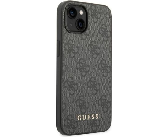 Guess GUHCP14SG4GFGR iPhone 14 6,1" szary|grey hard case 4G Metal Gold Logo