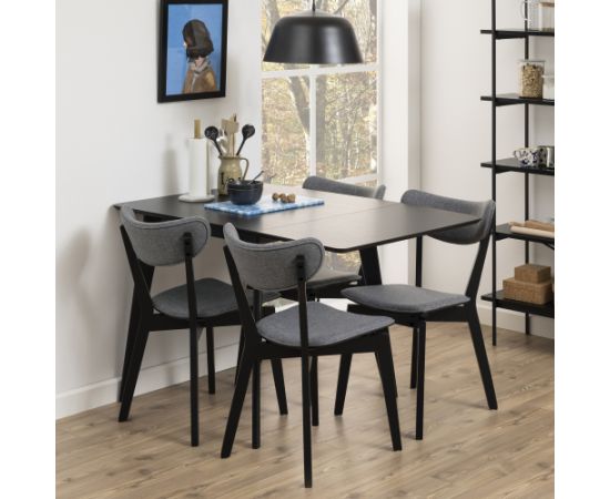 Dining table ROXBY, 80/120x80xH76cm, black