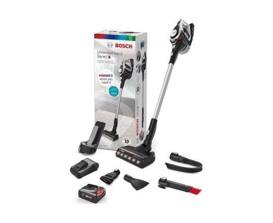 Bosch Serie 8 BCS8224WA handheld vacuum Black, Red, Steel Bagless