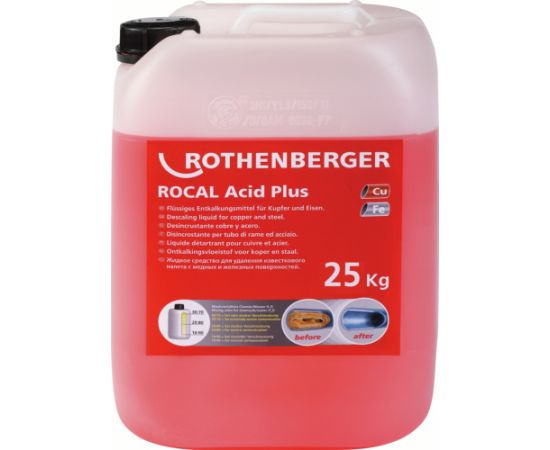 Atkaļķošanas līdzeklis Rothenberger ROCAL Acid Plus; 25 kg