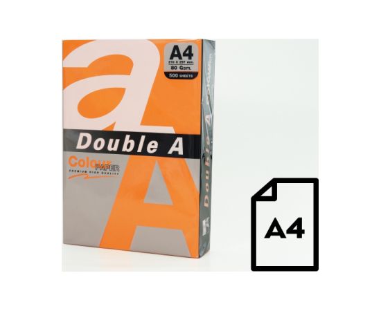 Colour paper Double A, 80g, A4, 500 sheets, Saffron