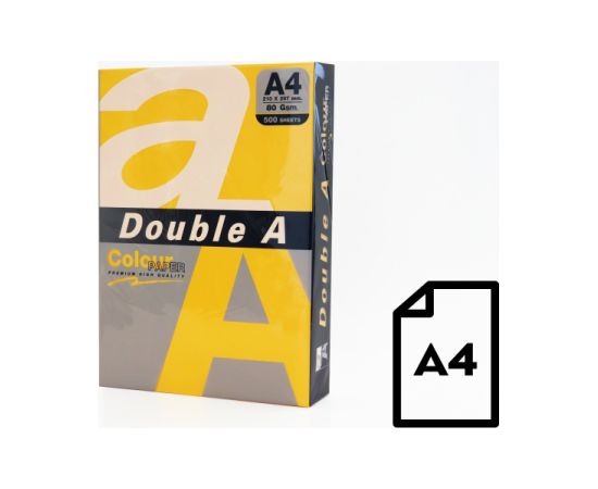 Colour paper Double A, 80g, A4, 500 sheets, GOLD