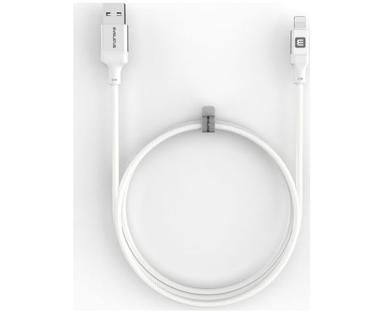 Evelatus   USB A to Lightning, Cable 1.2M ( MFI11CL )Aluminum housing braiding White