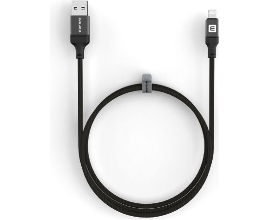 Evelatus   USB A to  Lightning, Cable 1.2M ( MFI11CL )Aluminum housing braiding Black