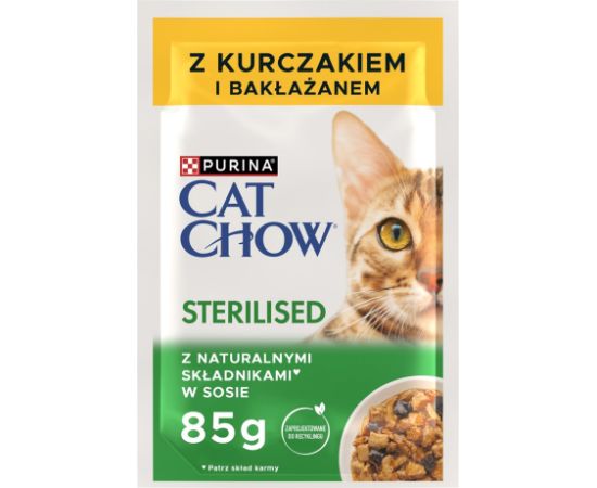 PURINA Cat Chow Sterilised Chicken and Aubergine - wet cat food - 4 x 85g