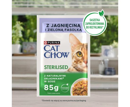 PURINA Cat Chow Sterilised Lamb and Beans - wet cat food - 4 x 85g