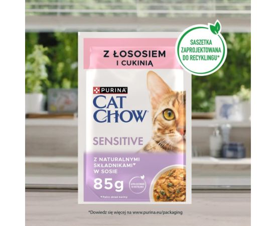 PURINA Cat Chow Sensitive Salmon and Zucchini - wet cat food - 4 x 85g