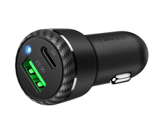 Mcdodo CC-5970 car charger, USB + USB-C 38W (black)