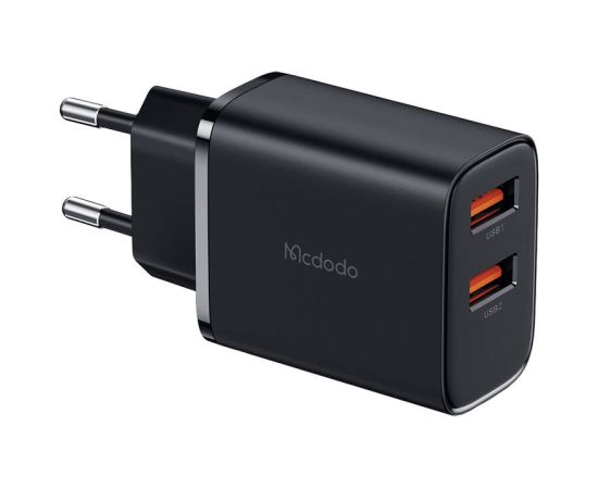 Mcdodo CH-5070 USB-A*2 mains charger, 12W (black)