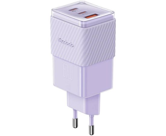 GaN 67W mains charger Mcdodo CH-1502 2x USB-C, USB-A (purple)