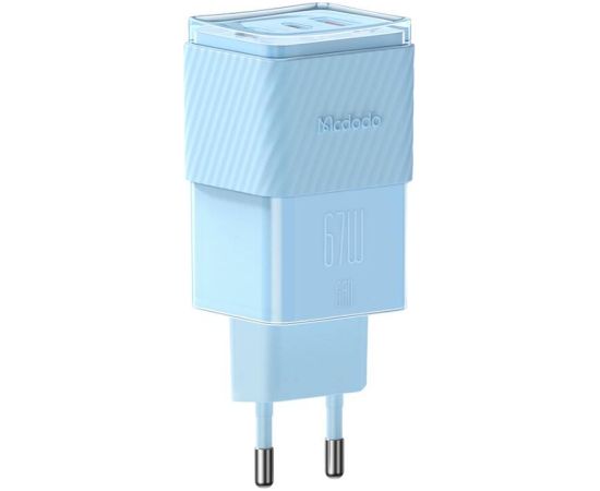 GaN 67W mains charger Mcdodo CH-1503 2x USB-C, USB-A (blue)