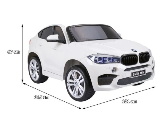 Bērnu elektroauto BMW X6M 2 sēdvietas XXL Balts